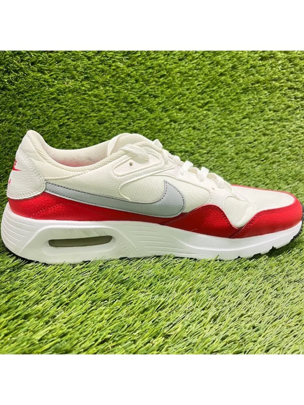 Nike Air Max SC Mens Size 12 White Red Athletic Running Walking Shoes Sneakers